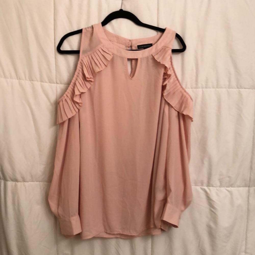 Pink open shoulder blouse